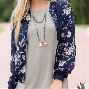 Floral light-weight bomber jacket